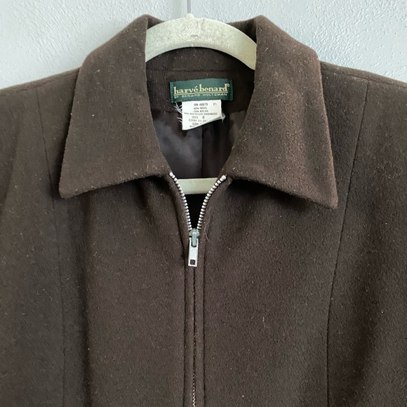 Harve Benard Coat Womens Size 8 Medium Brown Wool Cashmere Blend Full Zip - Picture 3 of 9